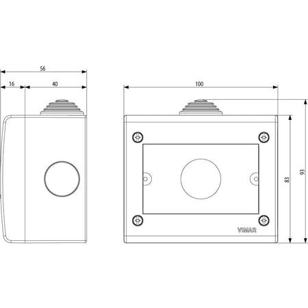Vimar Idea/8000 Surface Enclosure, 3-Module, IP40, RAL 7035 Grey — Quality Boat Parts