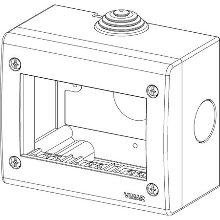 Vimar Idea/8000 Surface Enclosure, 3-Module, IP40, RAL 7035 Grey — Quality Boat Parts