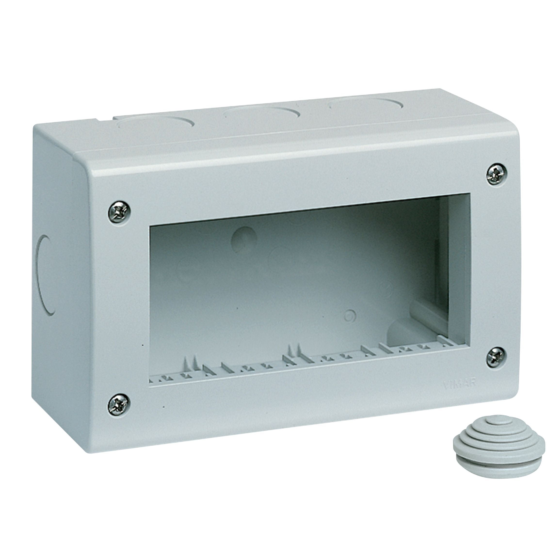 Vimar Idea/8000 Surface-Mount Enclosure, 4-Module, IP40, RAL 7035 Grey — Quality Boat Parts