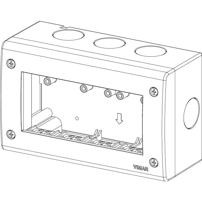 Vimar Idea/8000 Surface-Mount Enclosure, 4-Module, IP40, RAL 7035 Grey — Quality Boat Parts