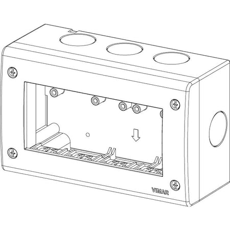 Vimar Idea/8000 Surface-Mount Enclosure, 4-Module, IP40, RAL 7035 Grey — Quality Boat Parts