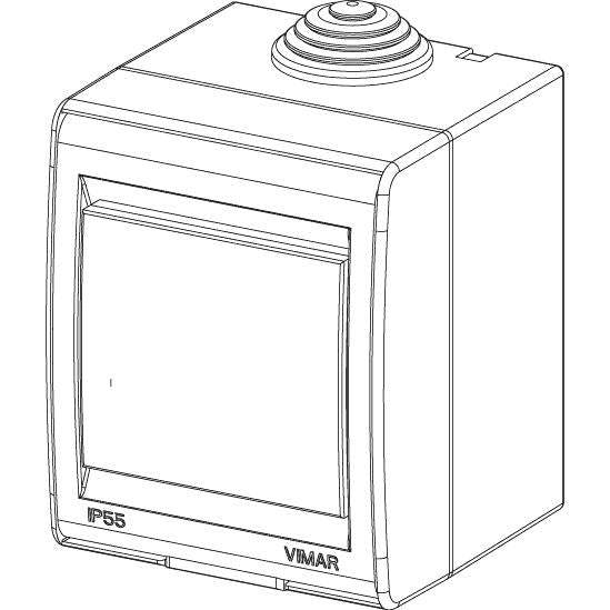 Vimar Idea IP55 2-Module Surface-Mount Enclosure, For 8000 Special Modules, RAL 7035 Grey — Quality Boat Parts