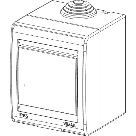 Vimar Idea IP55 2-Module Surface-Mount Enclosure, For 8000 Special Modules, RAL 7035 Grey — Quality Boat Parts