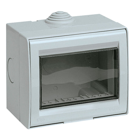 Vimar Idea/8000 3-Module IP55 Wall-Mount Enclosure, For Idea and 8000 Modules, Includes 3 Adaptors for 8000 Modules, Grey Housing — Quality Boat Parts