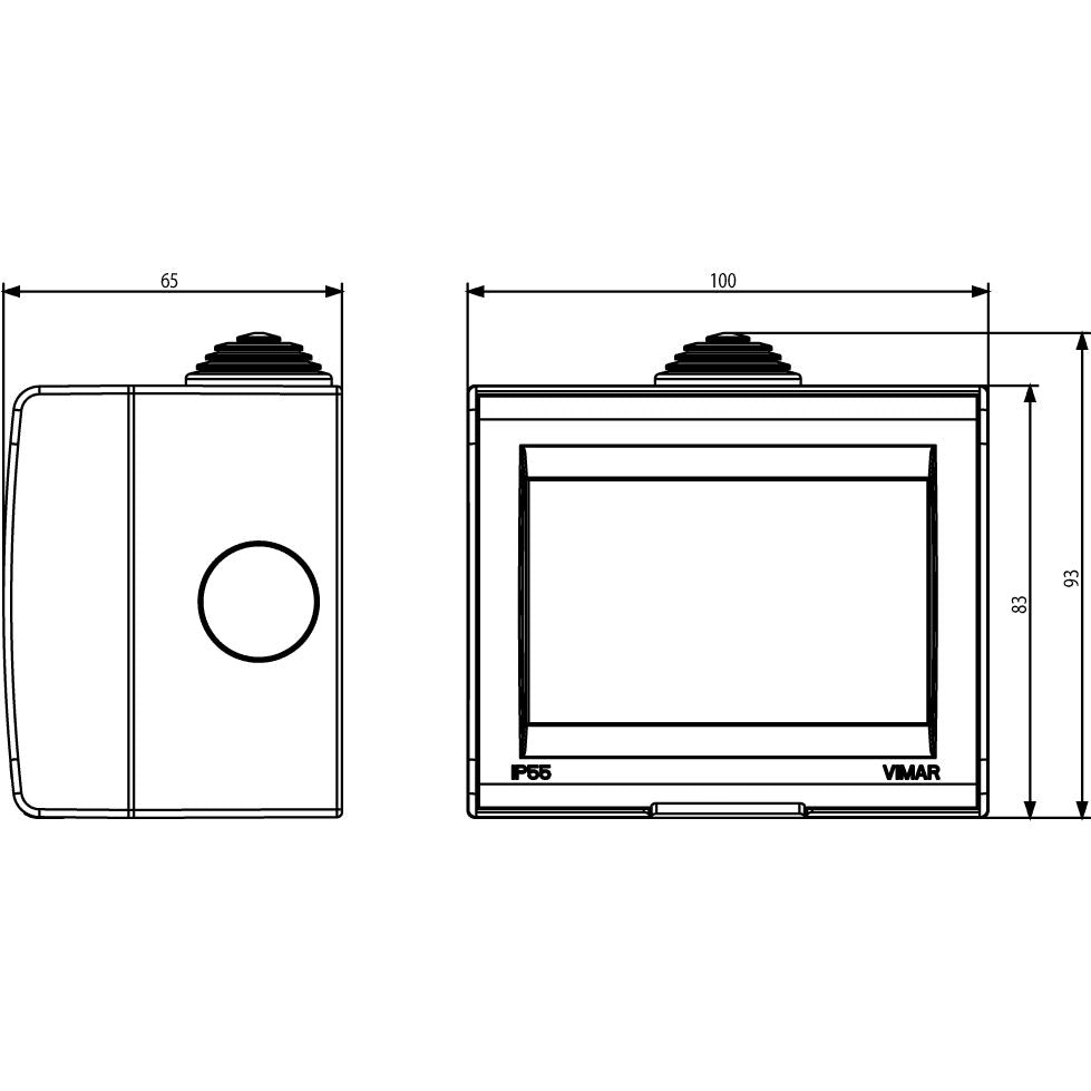 Vimar Idea/8000 3-Module IP55 Wall-Mount Enclosure, For Idea and 8000 Modules, Includes 3 Adaptors for 8000 Modules, Grey Housing — Quality Boat Parts