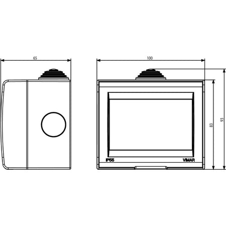 Vimar Idea/8000 3-Module IP55 Wall-Mount Enclosure, For Idea and 8000 Modules, Includes 3 Adaptors for 8000 Modules, Grey Housing — Quality Boat Parts