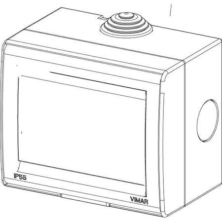 Vimar Idea/8000 3-Module IP55 Wall-Mount Enclosure, For Idea and 8000 Modules, Includes 3 Adaptors for 8000 Modules, Grey Housing — Quality Boat Parts