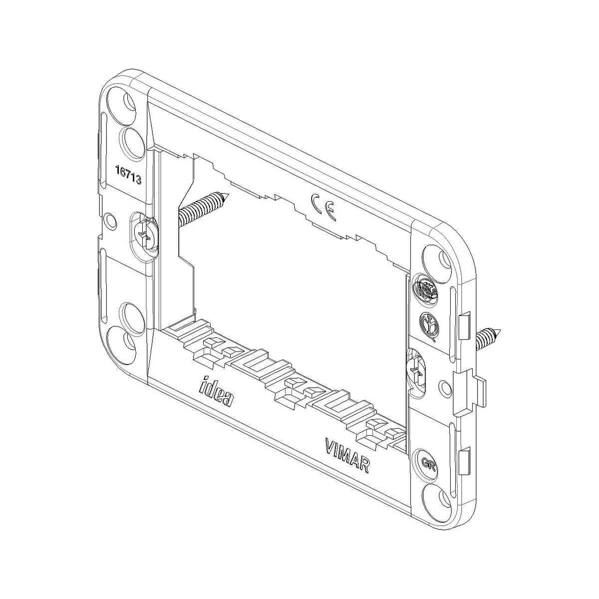 Vimar Idea 3-Module Mounting Frame, With Screws, 60 x 97 mm, Grey — Quality Boat Parts