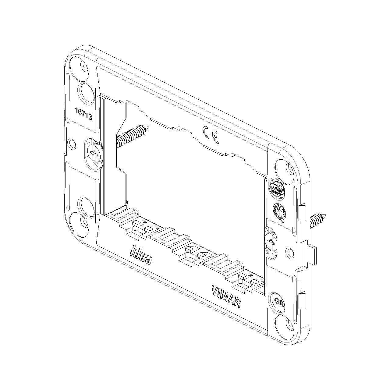 Vimar Idea 3-Module Mounting Frame, With Screws, 60 x 97 mm, Grey — Quality Boat Parts