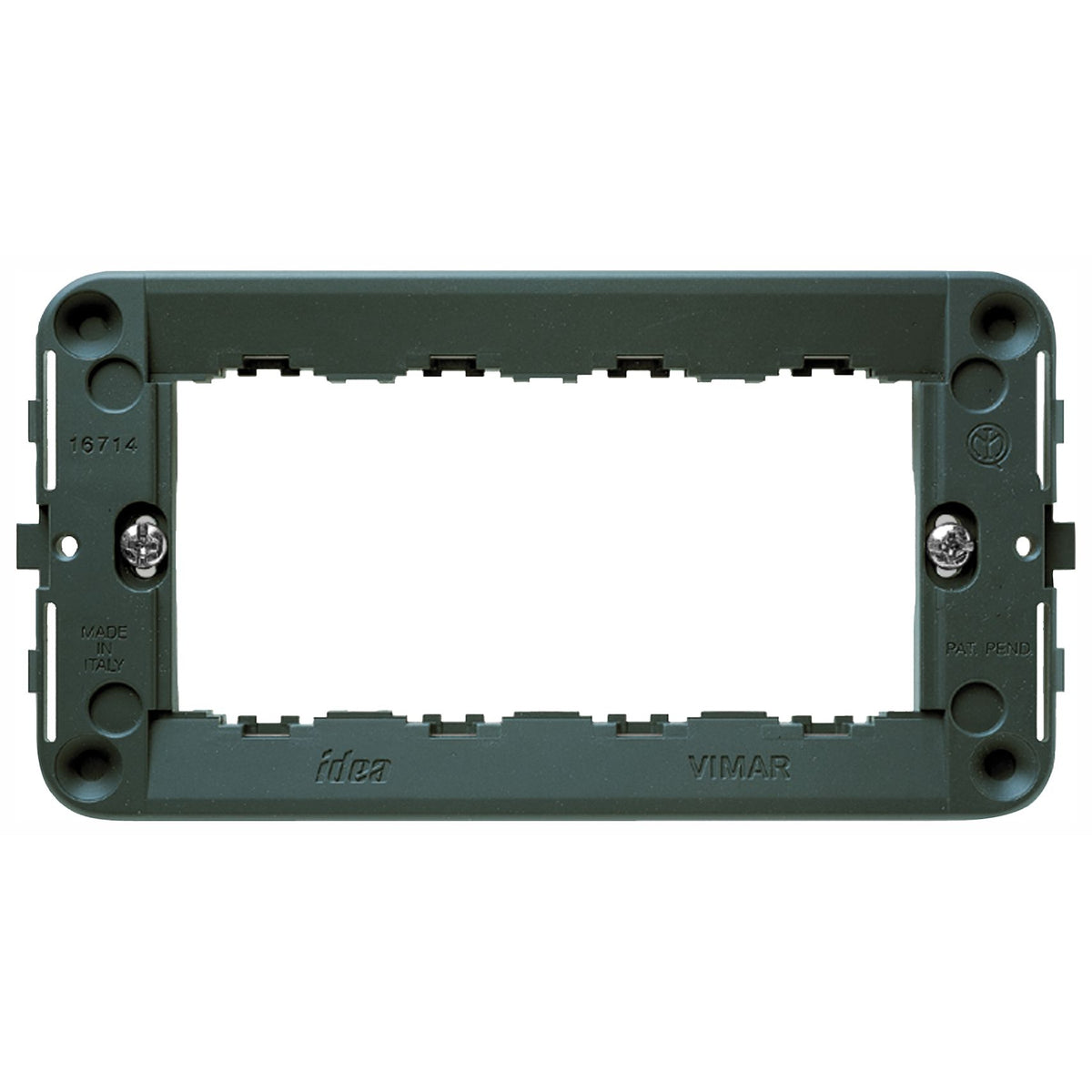 Vimar IDEA 4-Module Mounting Frame, Screws Included, Grey, Thermoplastic — Quality Boat Parts