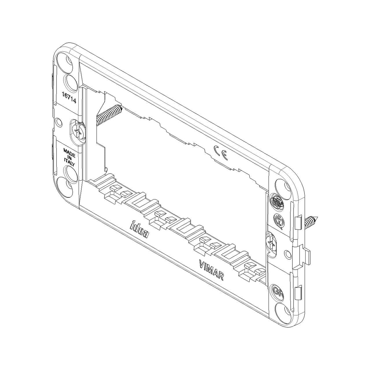 Vimar IDEA 4-Module Mounting Frame, Screws Included, Grey, Thermoplastic — Quality Boat Parts