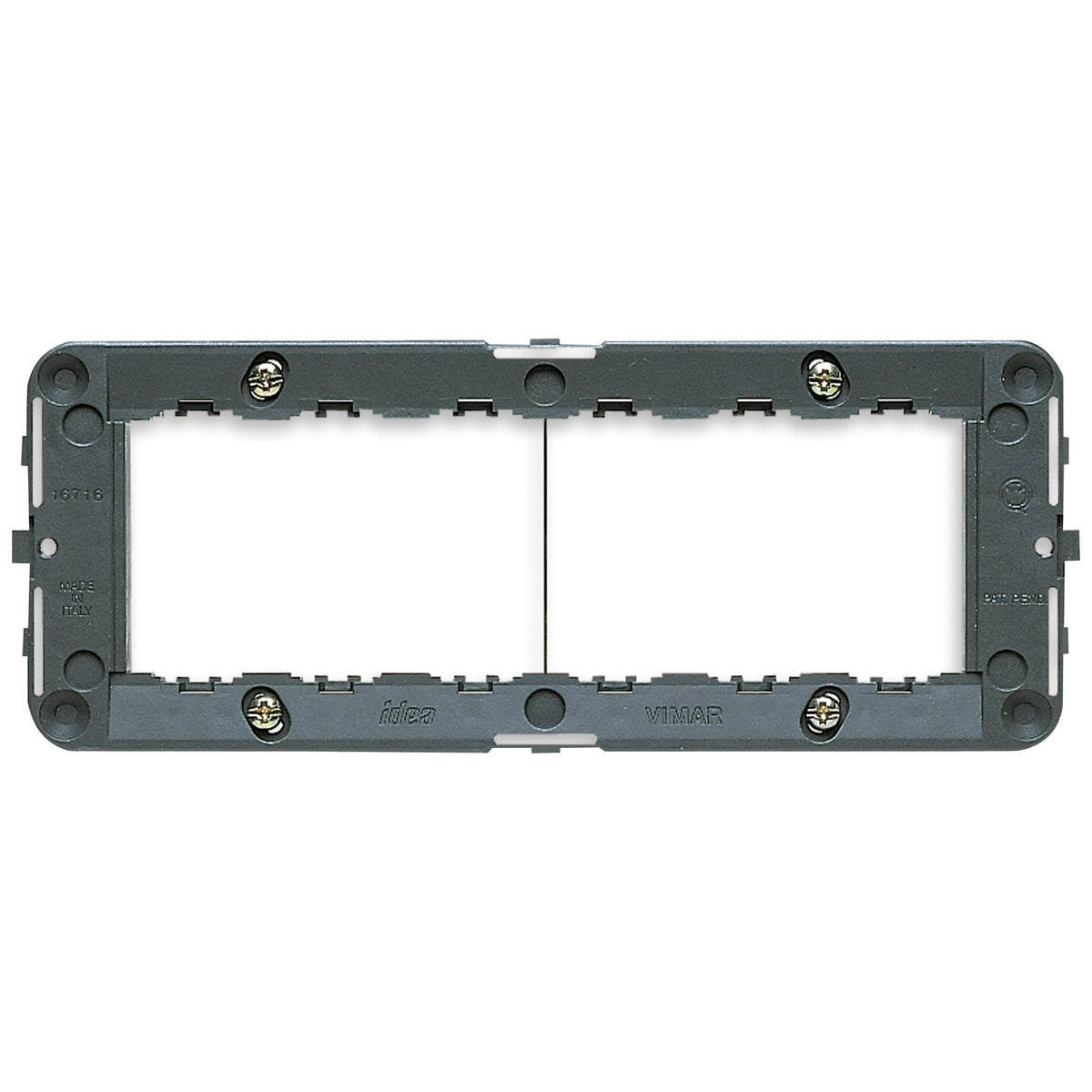 Vimar IDEA 6-Module Mounting Frame, For 6/7-Module Boxes, 60 x 172mm, With Screws, Grey Thermoplastic — Quality Boat Parts