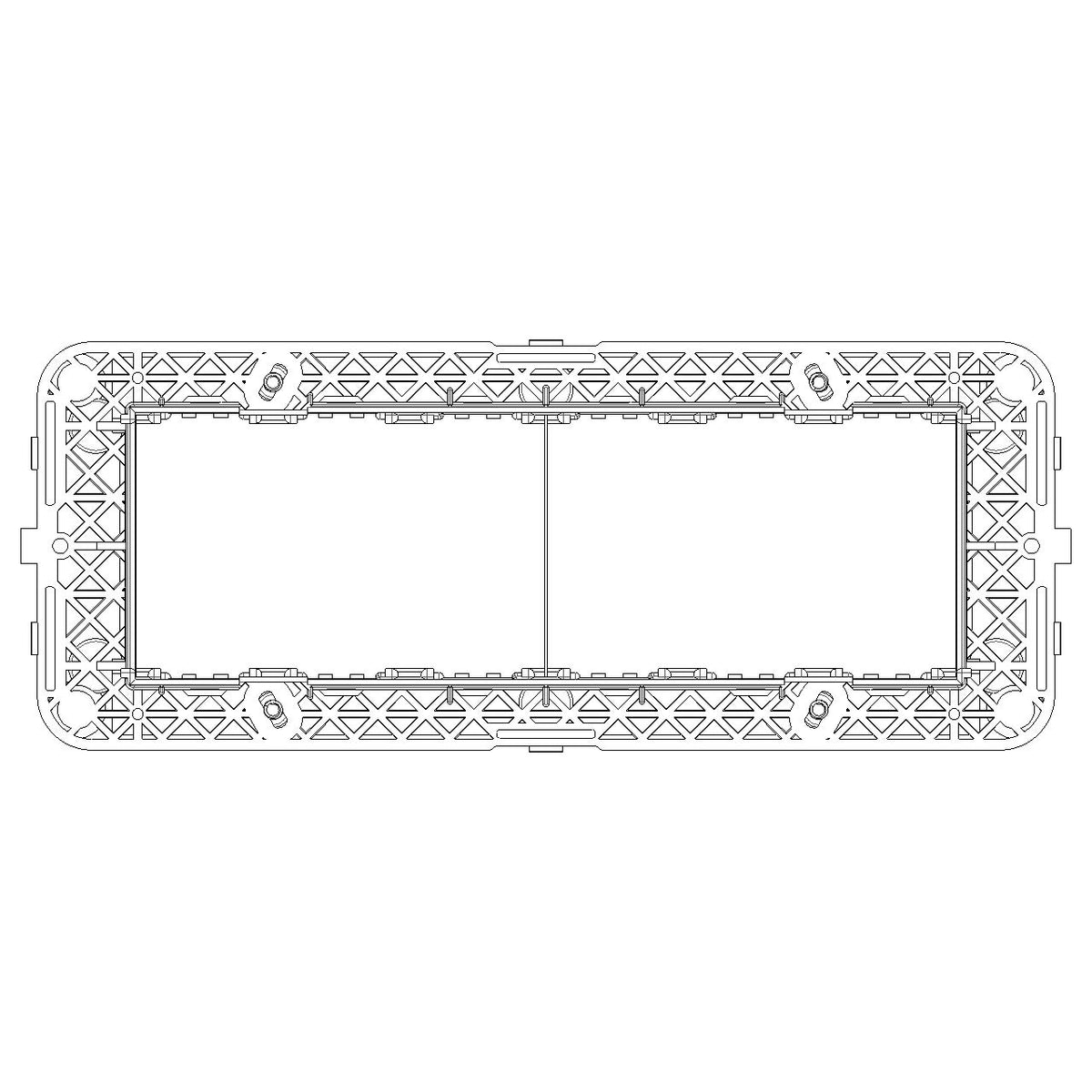 Vimar IDEA 6-Module Mounting Frame, For 6/7-Module Boxes, 60 x 172mm, With Screws, Grey Thermoplastic — Quality Boat Parts