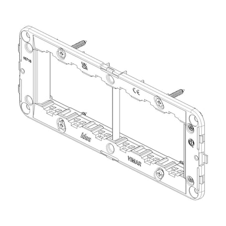 Vimar IDEA 6-Module Mounting Frame, For 6/7-Module Boxes, 60 x 172mm, With Screws, Grey Thermoplastic — Quality Boat Parts