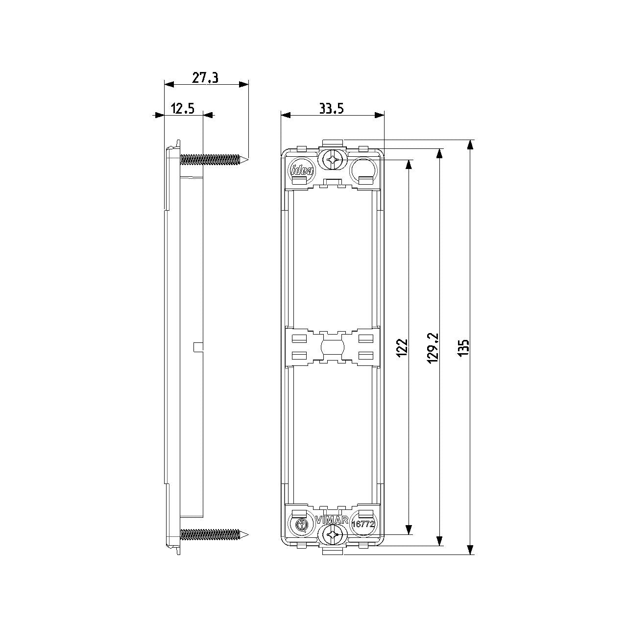 Vimar Idea 2-Module Flush Panel Mounting Frame, With Screws, Grey — Quality Boat Parts