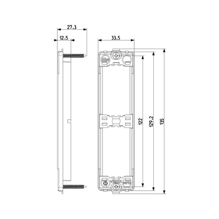Vimar Idea 2-Module Flush Panel Mounting Frame, With Screws, Grey — Quality Boat Parts