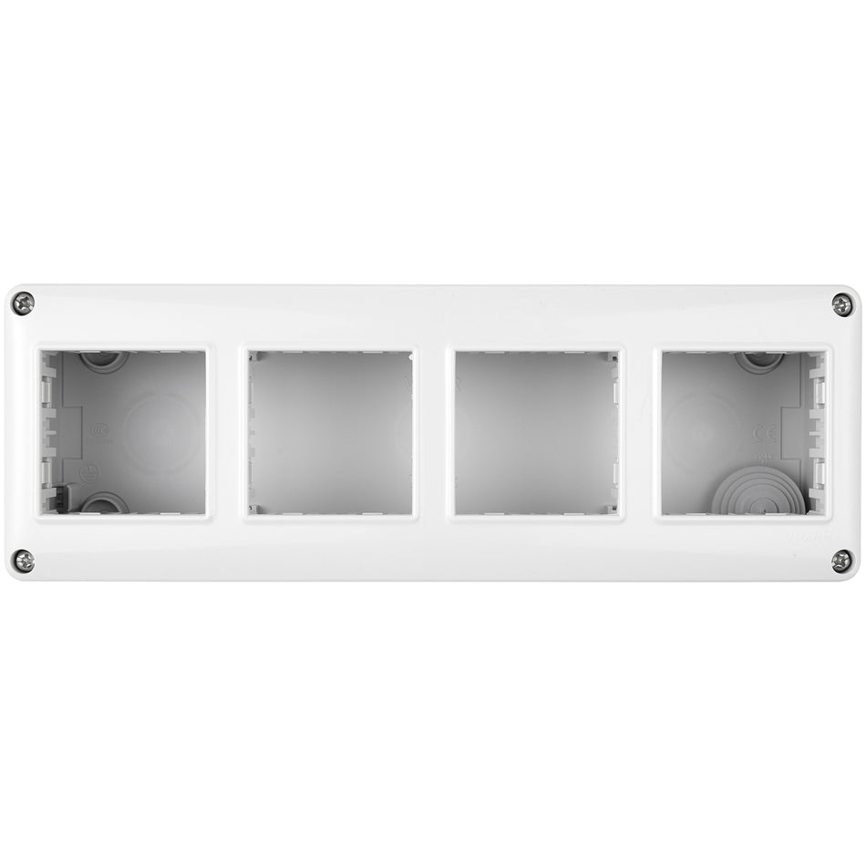 Vimar Isoset 8-Module 2x4 Surface Mount Enclosure, For Eikon and Plana Series, IP40, 23.8x8.3x5.5 cm, Plastic — Quality Boat Parts