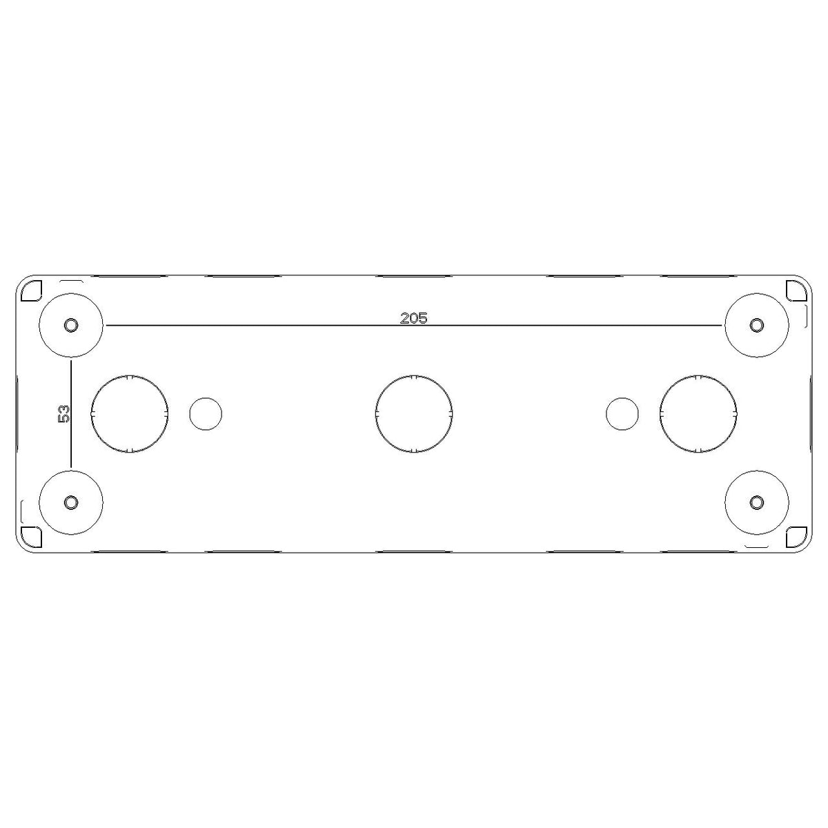 Vimar Isoset 8-Module 2x4 Surface Mount Enclosure, For Eikon and Plana Series, IP40, 23.8x8.3x5.5 cm, Plastic — Quality Boat Parts