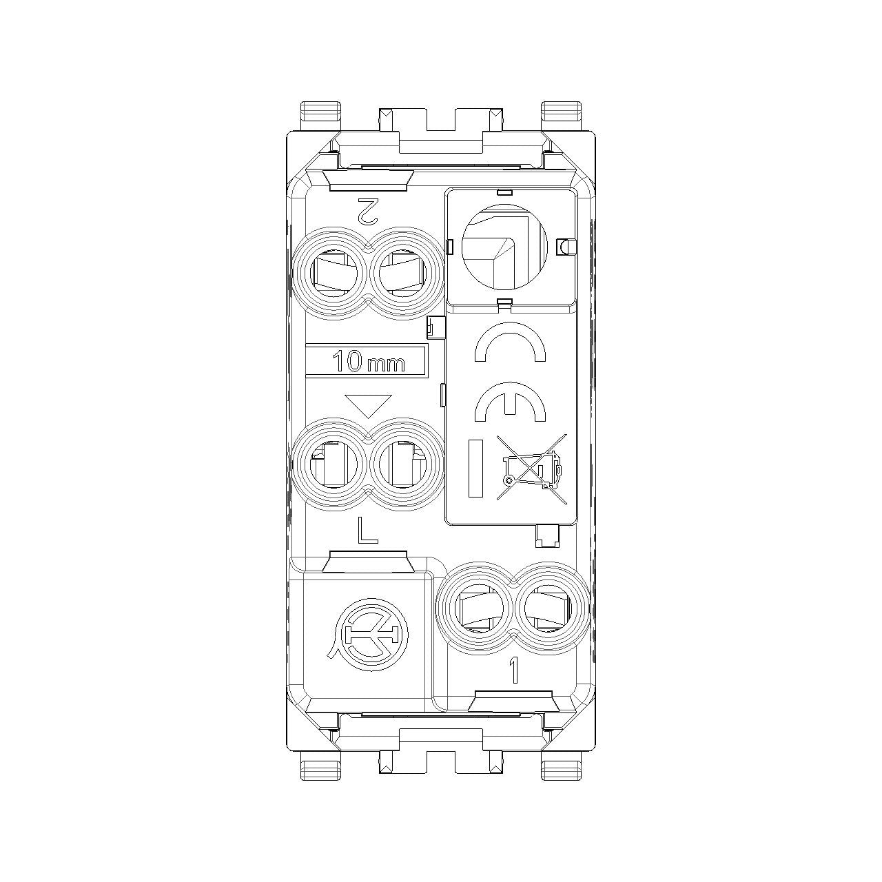 Vimar Eikon 2-Way Switch Mechanism, 1P, 16AX, 250V, Lightable, IP40 — Quality Boat Parts