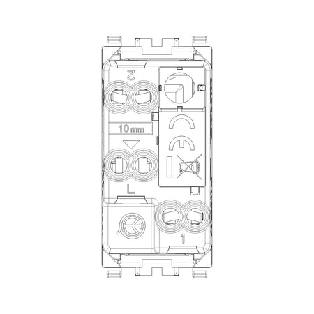 Vimar Eikon 2-Way Switch Mechanism, 1P, 16AX, 250V, Lightable, IP40 — Quality Boat Parts