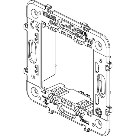 Vimar Eikon 2-Module Mounting Frame, Without Screws, For 60 mm Fixing Centres or 56x56 mm Box, 71 mm Distance Between Centres — Quality Boat Parts