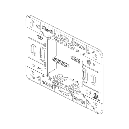Vimar Eikon 2-Central-Module Mounting Frame, With Screws, For 60 mm Centers or 56x56 mm Boxes — Quality Boat Parts