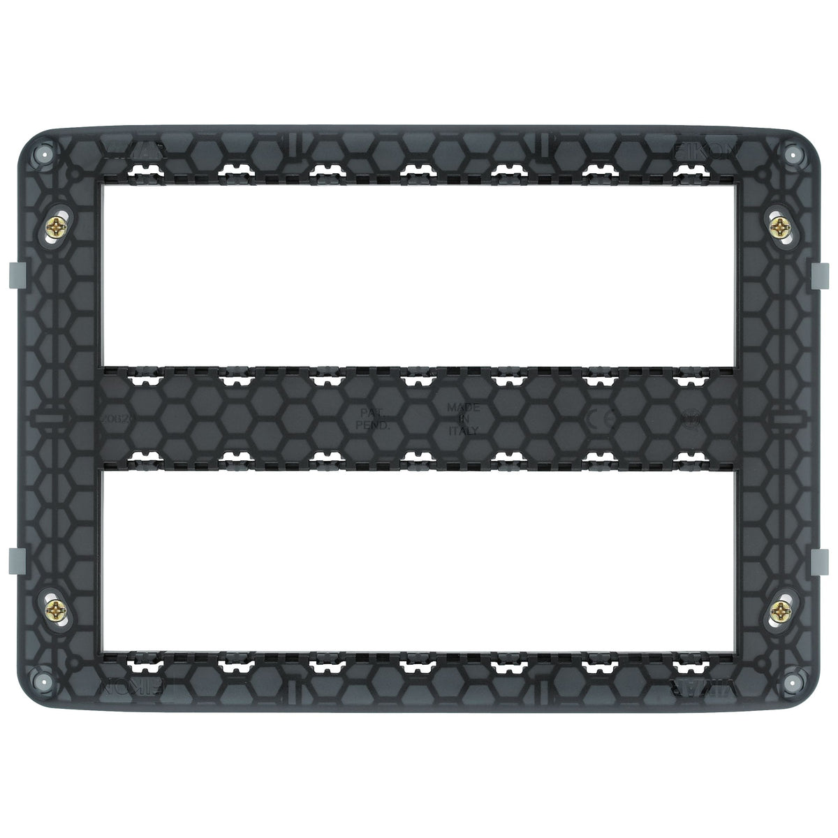 Vimar Eikon Mounting Frame, For V71320/V71620/V71720 Flush or 09920 Surface Boxes, 14 (7+7) Modules, Screws Included — Quality Boat Parts