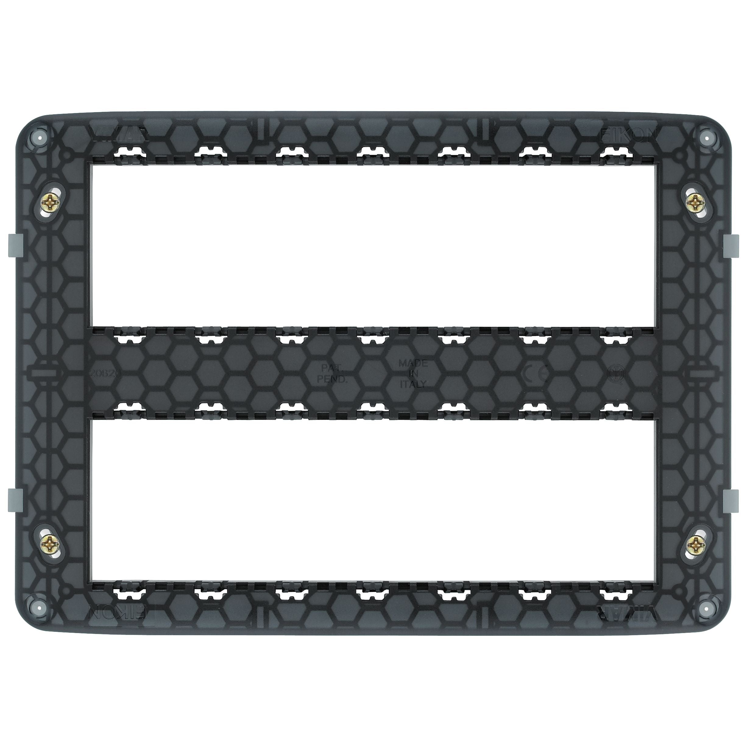 Vimar Eikon Mounting Frame, For V71320/V71620/V71720 Flush or 09920 Surface Boxes, 14 (7+7) Modules, Screws Included — Quality Boat Parts