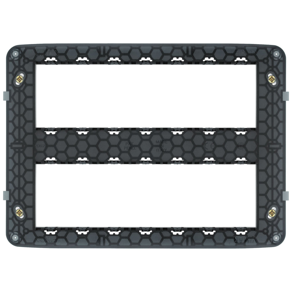 Vimar Eikon Mounting Frame, For V71320/V71620/V71720 Flush or 09920 Surface Boxes, 14 (7+7) Modules, Screws Included — Quality Boat Parts