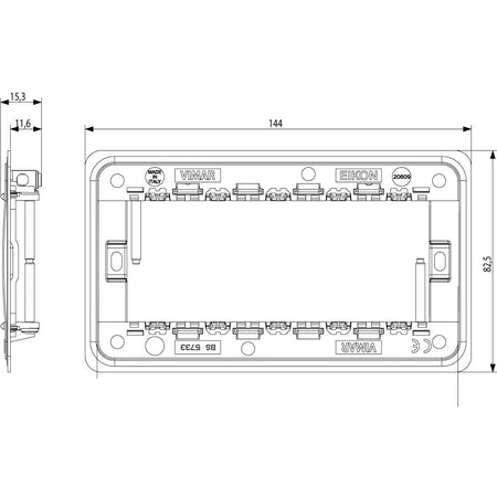 Vimar Eikon 5-Module Mounting Frame, For British Standard Boxes — Quality Boat Parts
