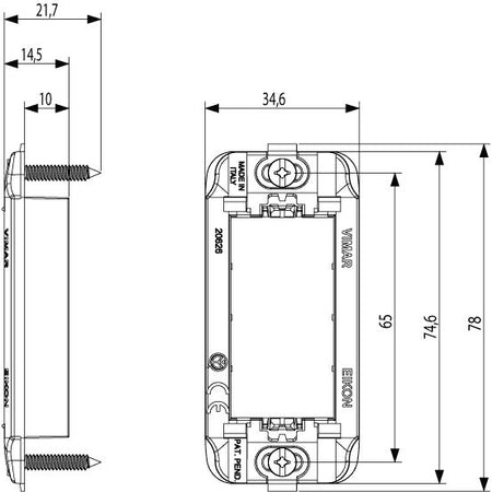 Vimar Eikon 1-Module Panel Mounting Frame, With Screws, Thermoplastic — Quality Boat Parts