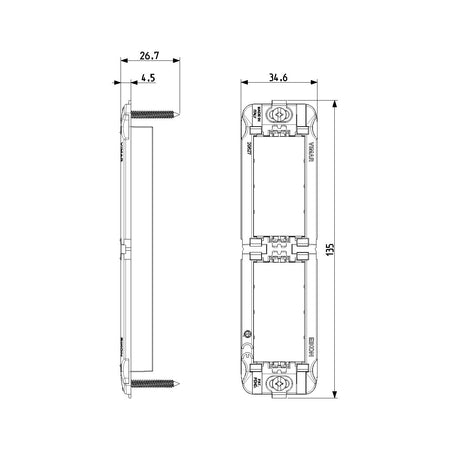 Vimar Eikon 2-Module Panel-Mount Frame, With Screws, Thermoplastic — Quality Boat Parts