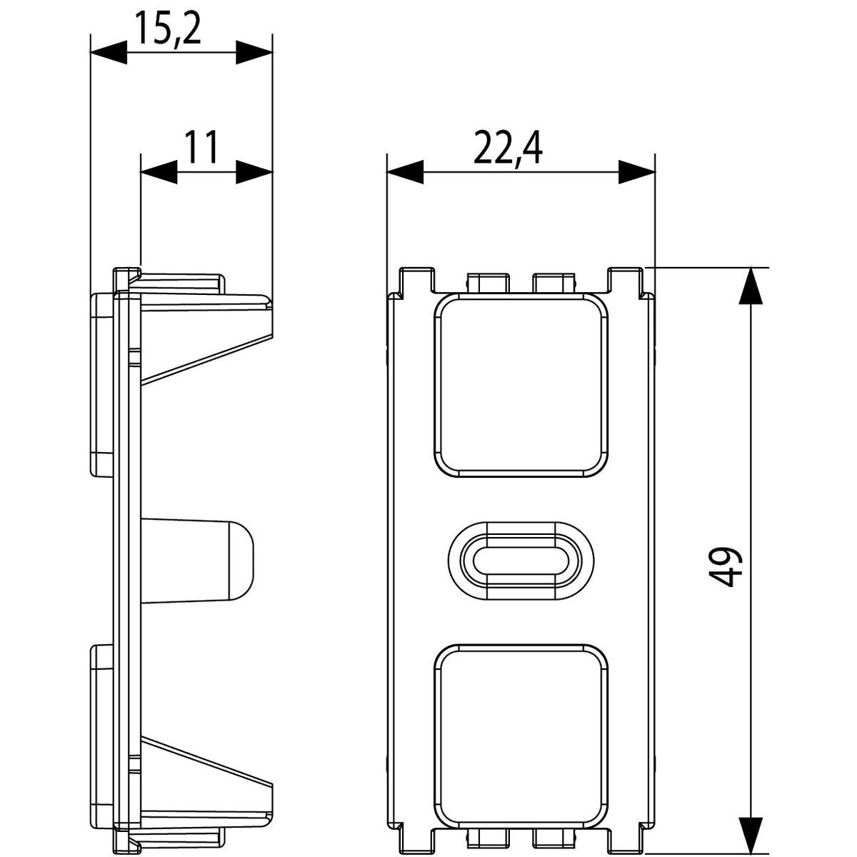 Vimar Eikon Tactil Blank Module, 1 Module, Grey, Halogen-Free — Quality Boat Parts