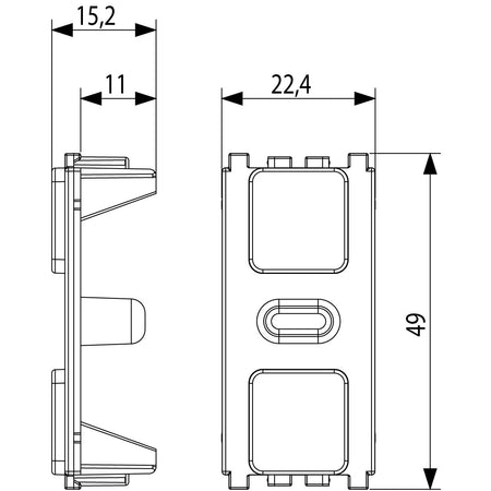 Vimar Eikon Tactil Blank Module, 1 Module, Grey, Halogen-Free — Quality Boat Parts