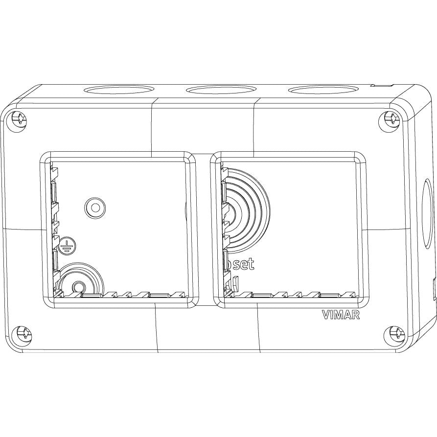 Vimar Isoset Surface Enclosure, For Eikon & Plana, 4M 2x2, IP40 — Quality Boat Parts