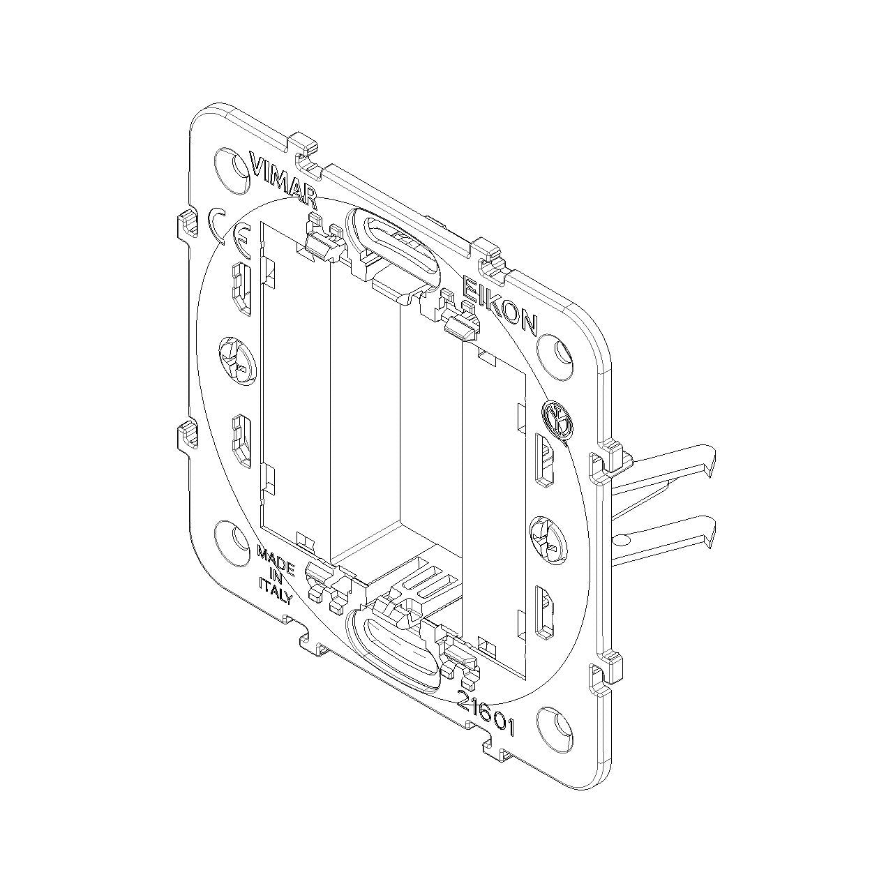 Vimar Eikon Mounting Frame, 1M, Claws, 60 mm Round Box, Flush-Mount — Quality Boat Parts