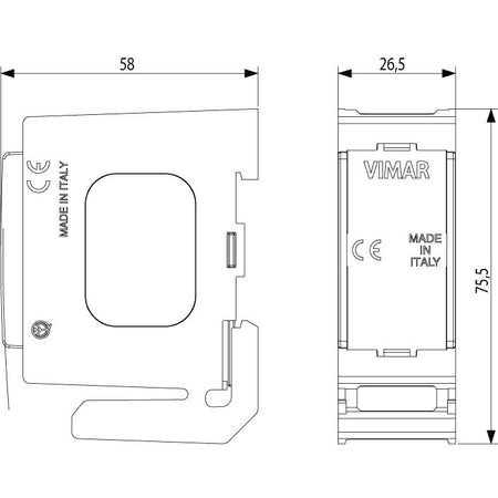 Vimar Eikon/Arké/Plana DIN Rail Mounting Frame, 1M, TH35, RAL 7035, Isolating Lining — Quality Boat Parts