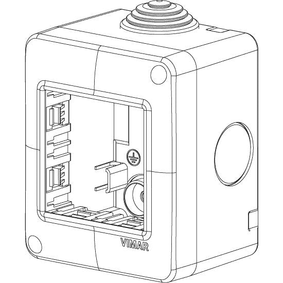 Vimar Isoset 2-Module Surface Enclosure, For Eikon and Plana, IP40, Grey — Quality Boat Parts