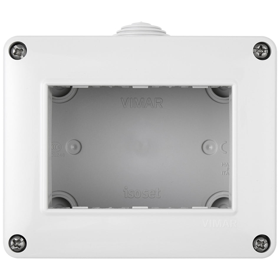 Vimar Isoset 3-Module Surface Enclosure, For Eikon & Plana, IP40 — Quality Boat Parts