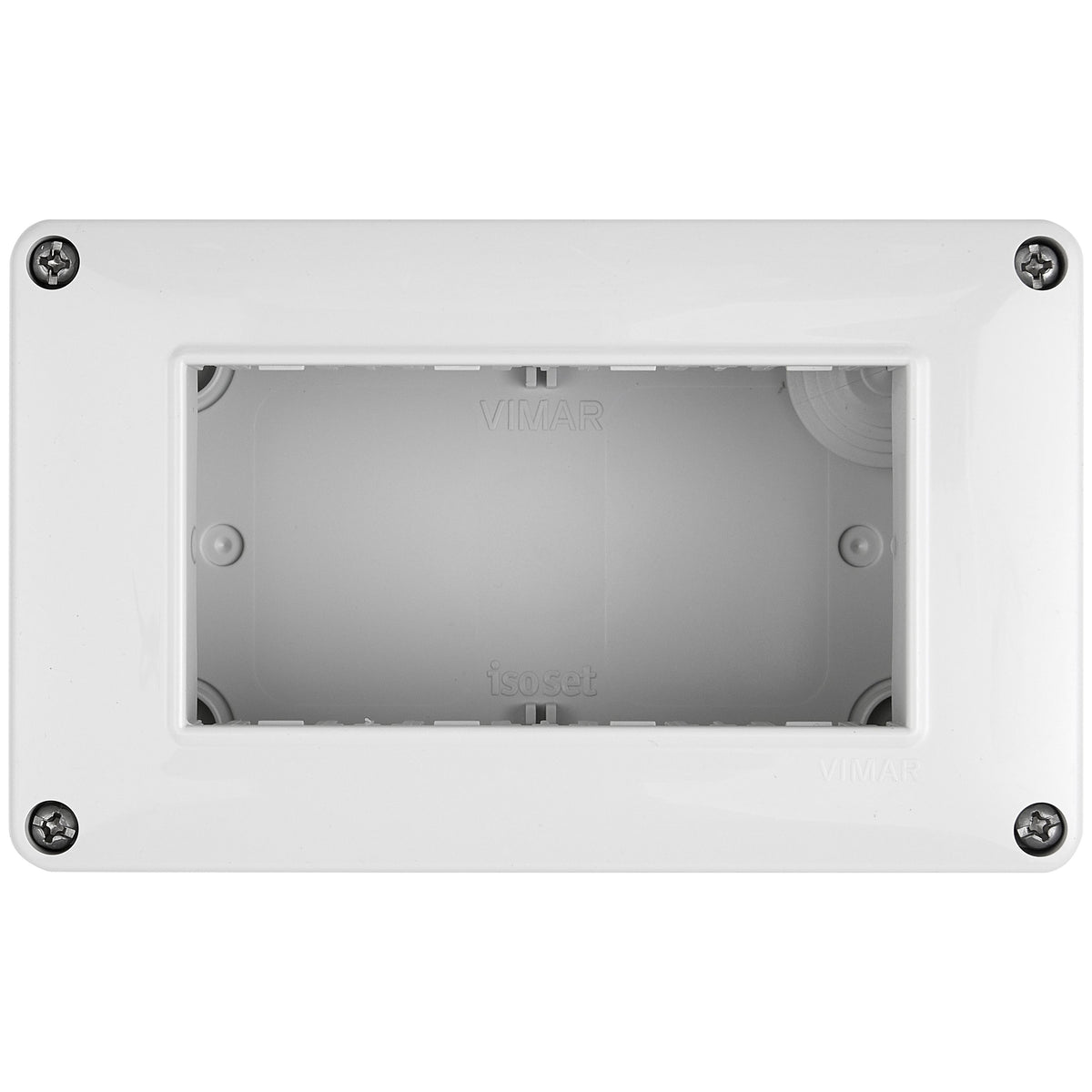 Vimar Isoset 4-Module Surface Mounting Box, For Eikon and Plana Series, IP40, Grey, Plastic — Quality Boat Parts