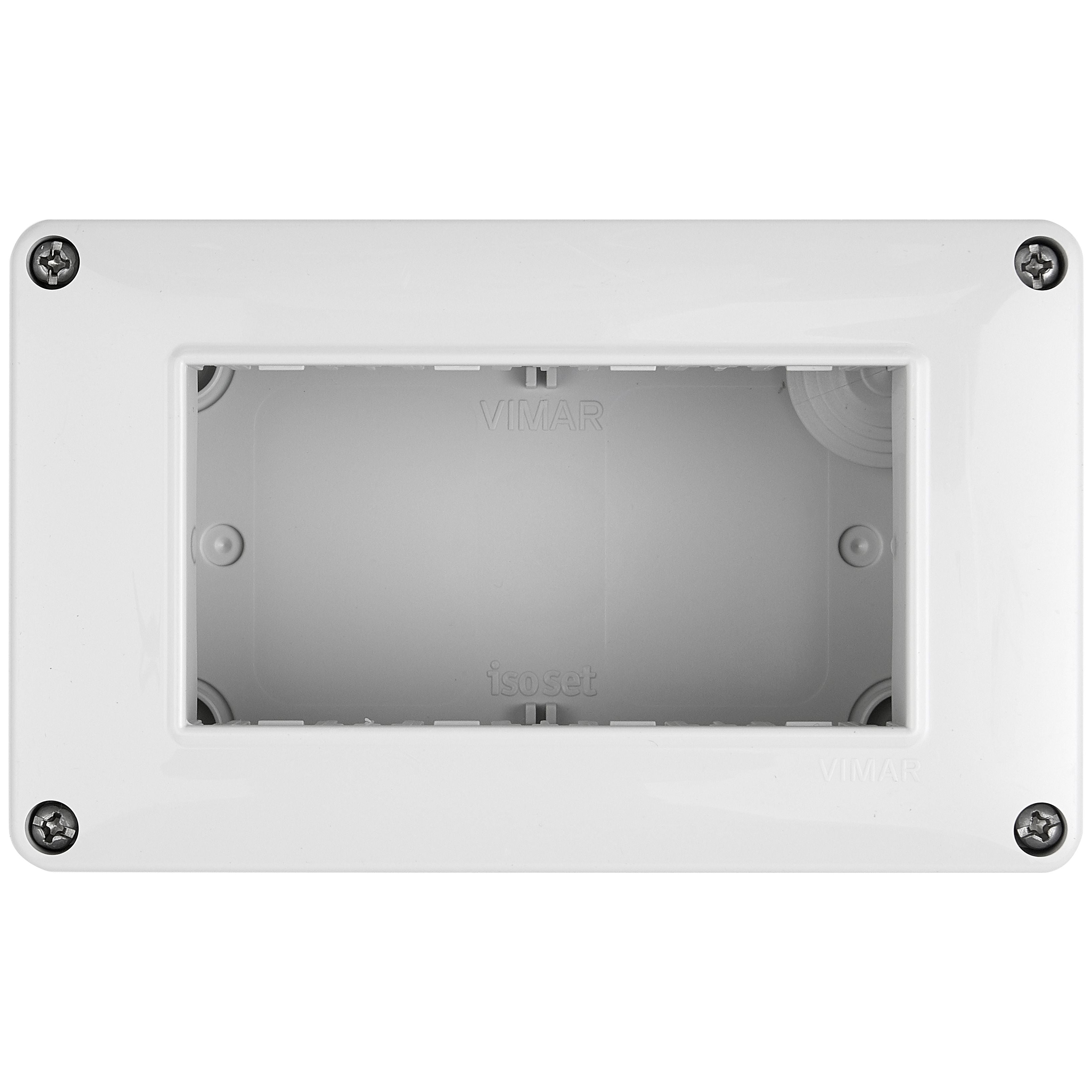 Vimar Isoset 4-Module Surface Mounting Box, For Eikon and Plana Series, IP40, Grey, Plastic — Quality Boat Parts