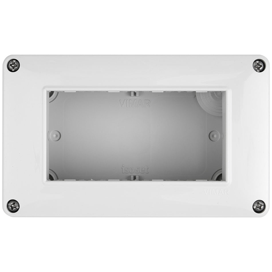Vimar Isoset 4-Module Surface Mounting Box, For Eikon and Plana Series, IP40, Grey, Plastic — Quality Boat Parts