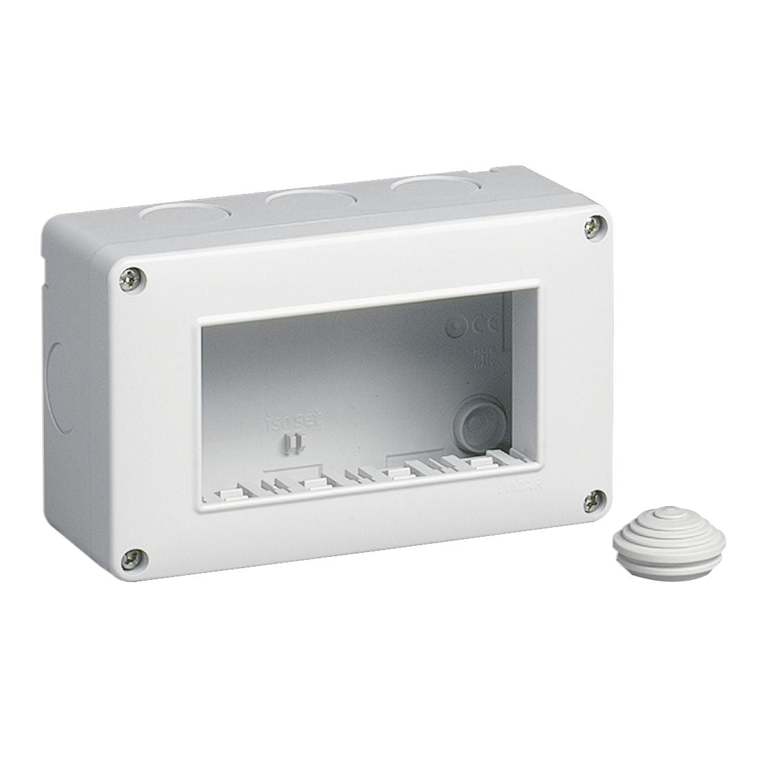 Vimar Isoset 4-Module Surface Mounting Box, For Eikon and Plana Series, IP40, Grey, Plastic — Quality Boat Parts