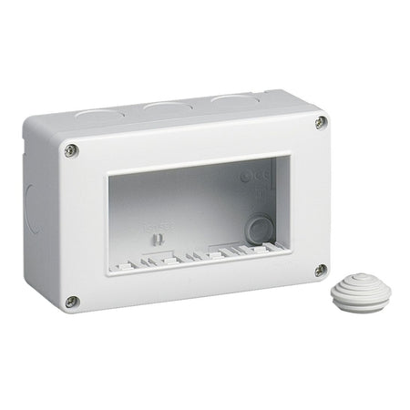 Vimar Isoset 4-Module Surface Mounting Box, For Eikon and Plana Series, IP40, Grey, Plastic — Quality Boat Parts