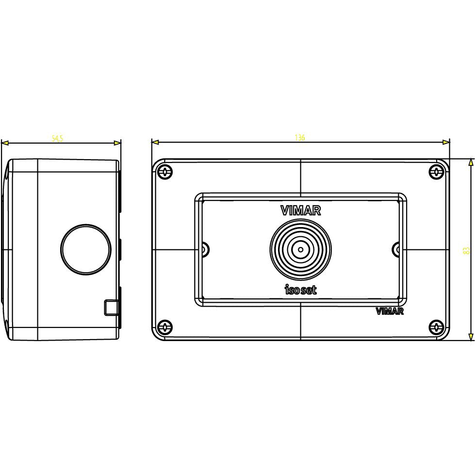 Vimar Isoset 4-Module Surface Mounting Box, For Eikon and Plana Series, IP40, Grey, Plastic — Quality Boat Parts