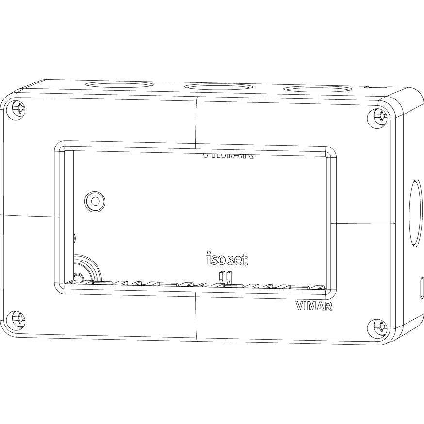 Vimar Isoset 4-Module Surface Mounting Box, For Eikon and Plana Series, IP40, Grey, Plastic — Quality Boat Parts
