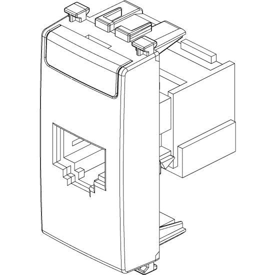 Vimar Arké RJ45 Cat5e Avaya UTP Socket Outlet, MPS100E Connector, T568A/B, IDC Terminals, Grey — Quality Boat Parts