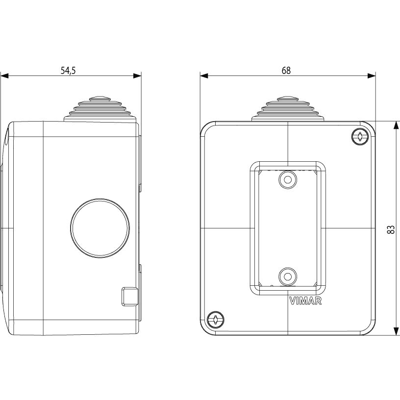 Vimar Isoset IP40 1-Module Surface Enclosure, For Eikon and Plana, Grey — Quality Boat Parts