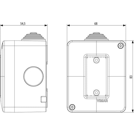 Vimar Isoset IP40 1-Module Surface Enclosure, For Eikon and Plana, Grey — Quality Boat Parts