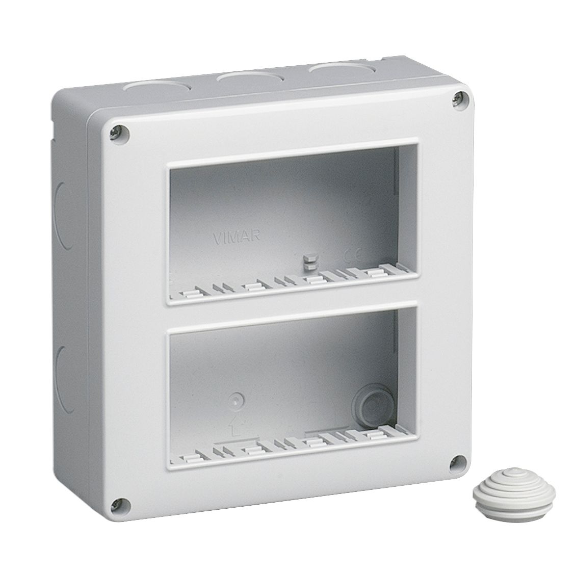 Vimar Isoset Surface Mount Enclosure, For Eikon and Plana, 8-Module (4+4), 4x2, Vertical, IP40 — Quality Boat Parts